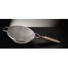 Double Mesh Strainer Wooden Handle